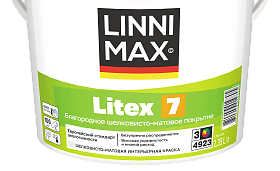 Краска водно-дисперсионная для стен и обоев Linnimax Litex 7 шелковисто-матовая, база 3